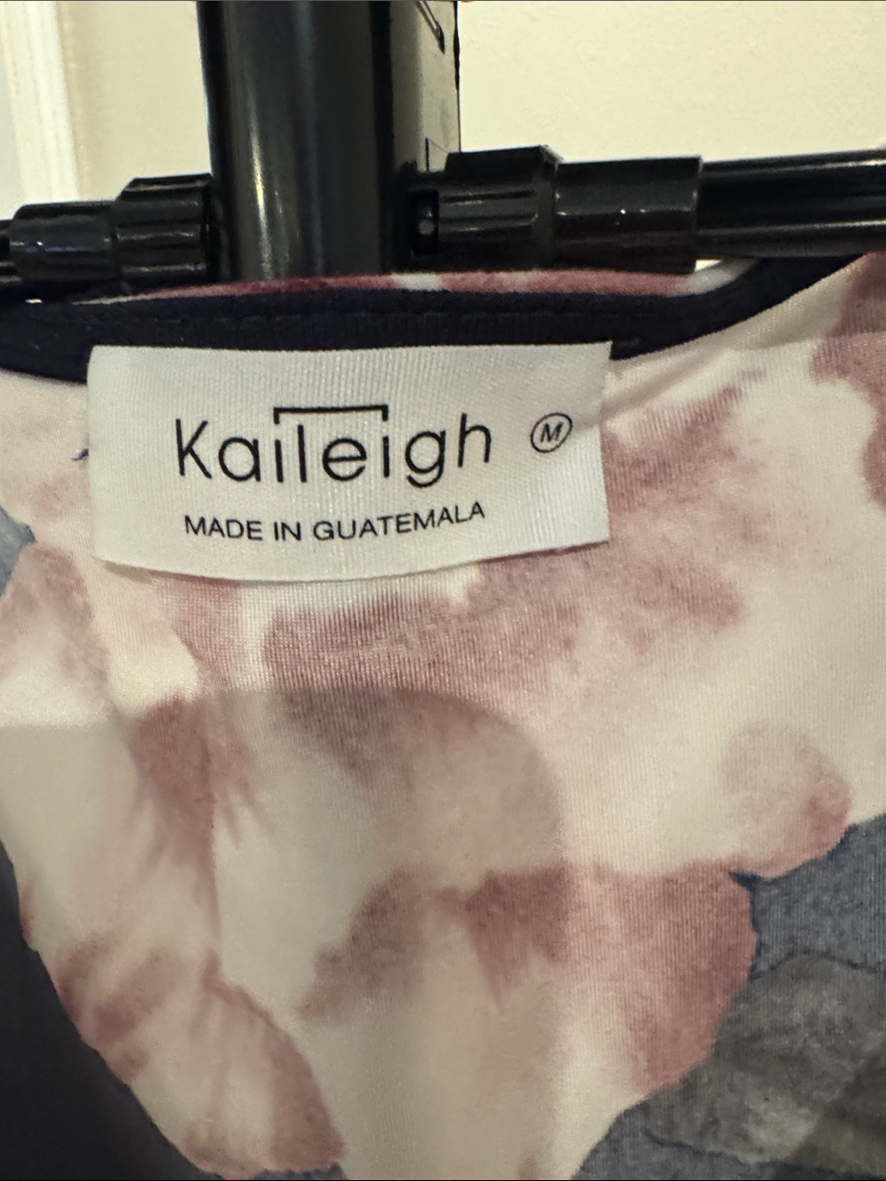 Kaileigh Navy Midi Dress with Pink Floral Print - Picture 4 of 9